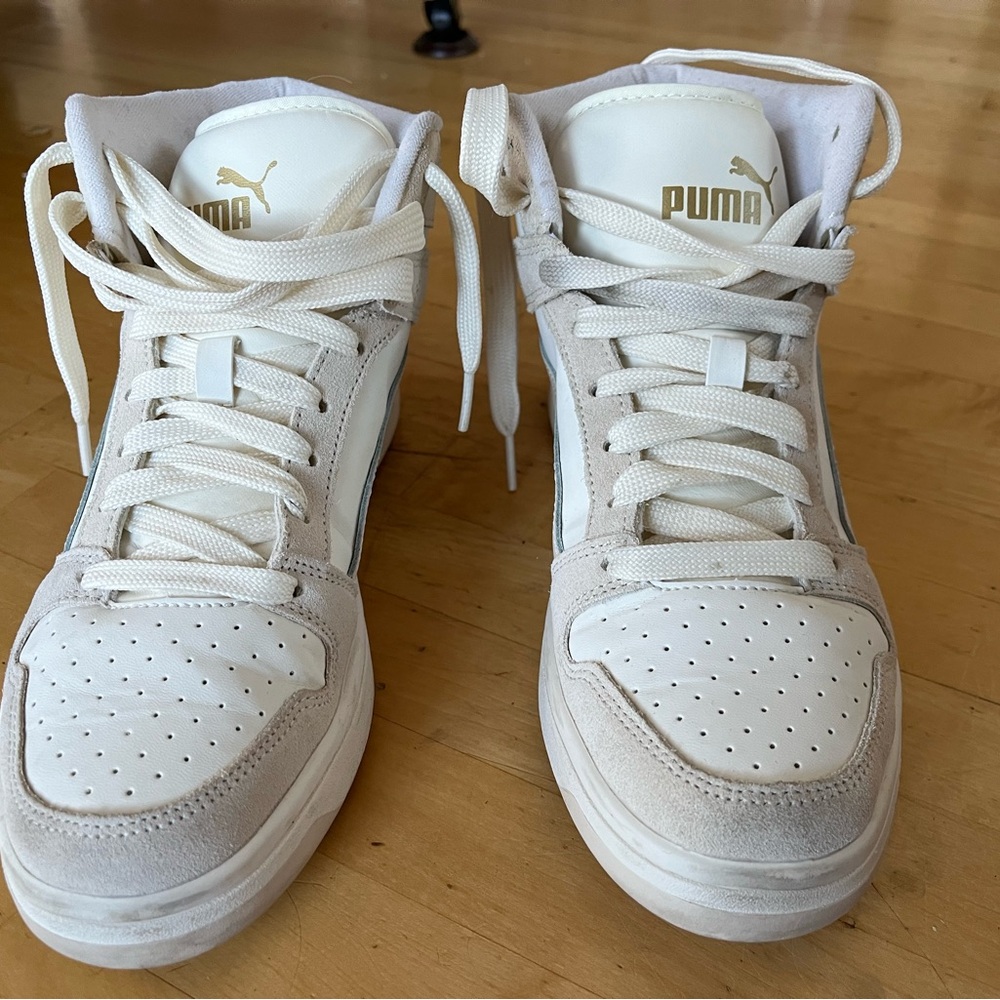 Puma Cream High-Top Sneakers